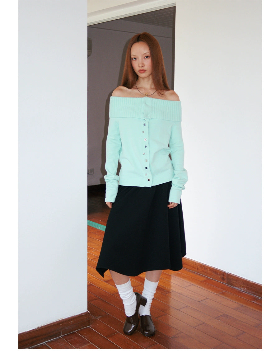 FUNKYFUN Button-embellished Cardigan Knitted Sweater Jacket