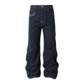 YADcrew 14oz Deep Blue Starry Glitter Wide-Leg Jeans