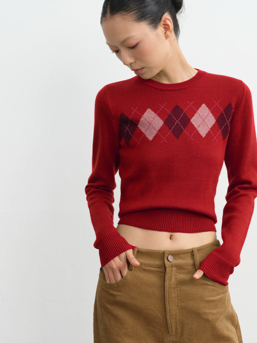LINY LIBERTY Vintage Diamond-knit Sweater