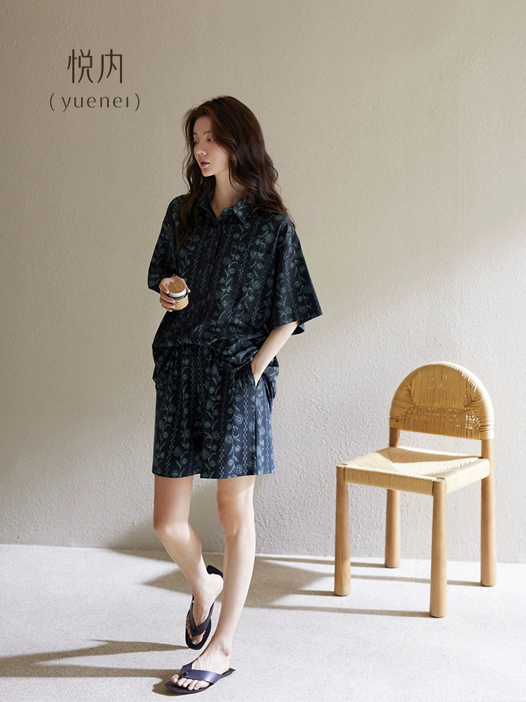 Yuenei Old Money Style Casual Home Pajamas