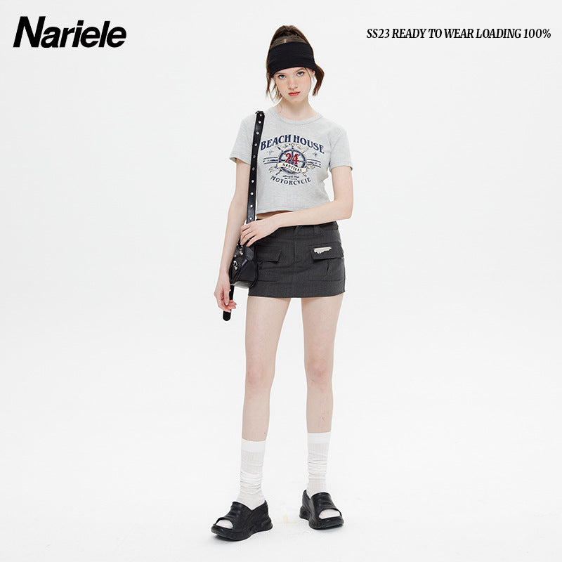 Nariele Waffle Retro Babes Crew Neck Tee