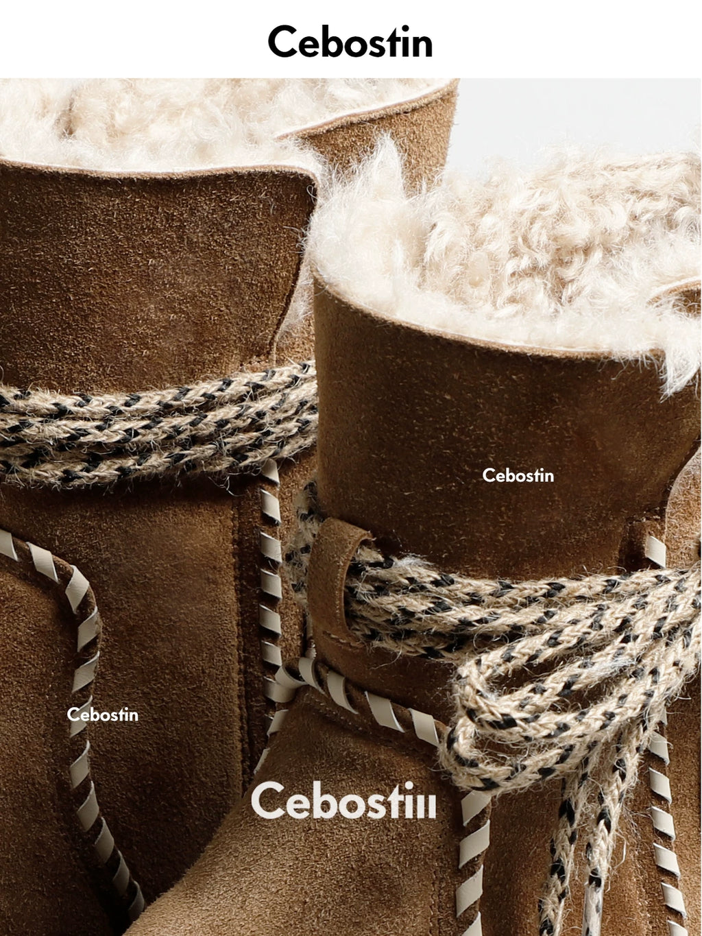 Cebostin Cow Velvet Thermal Boots