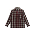 FUNKYFUN Contrasting Checked Loose Long-sleeved Shirt