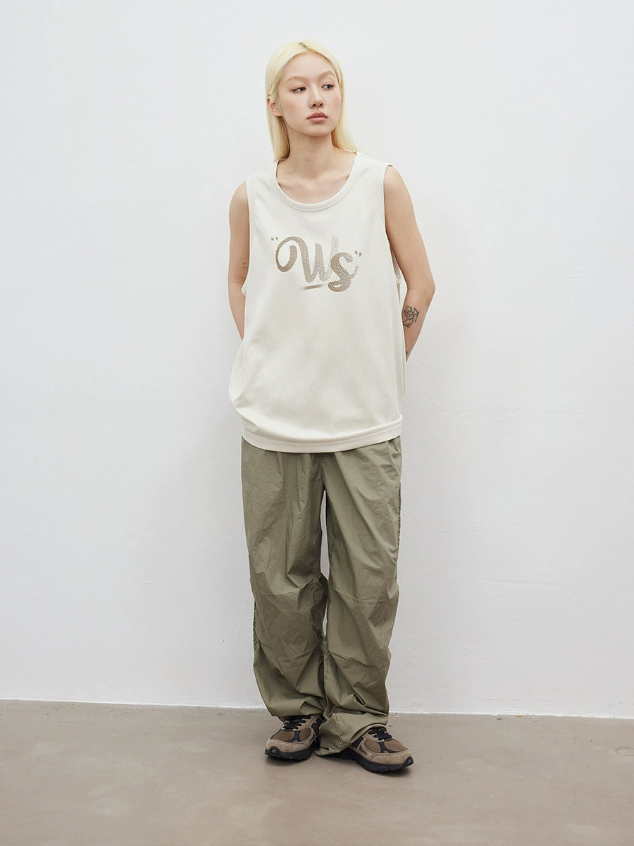 NICEBAD Gradual Change Letter Suede Vest