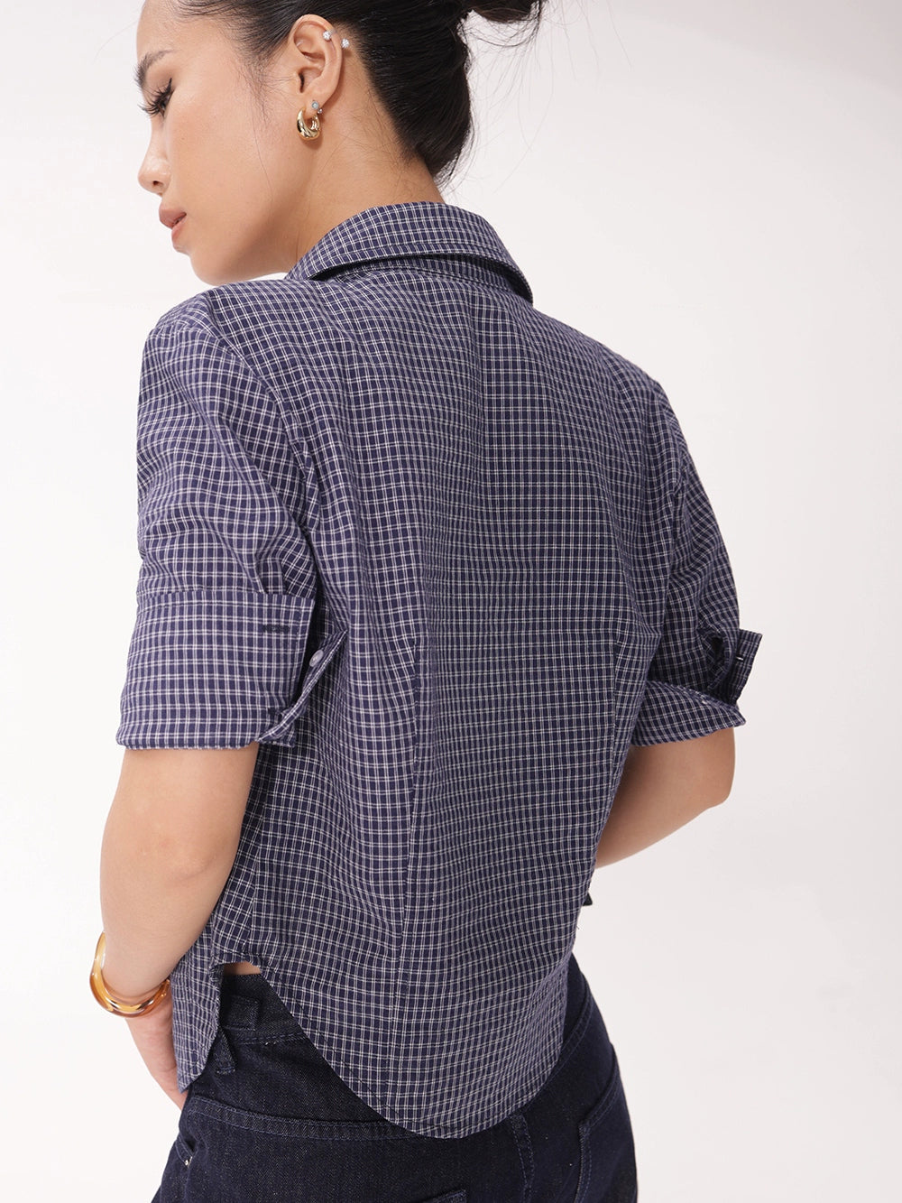 Audwyn Vintage Casual Lapel Plaid Shirt