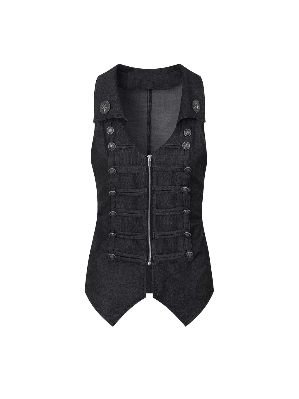 DoublePunch V-neck Double-breasted Slim-fit Waist Vest