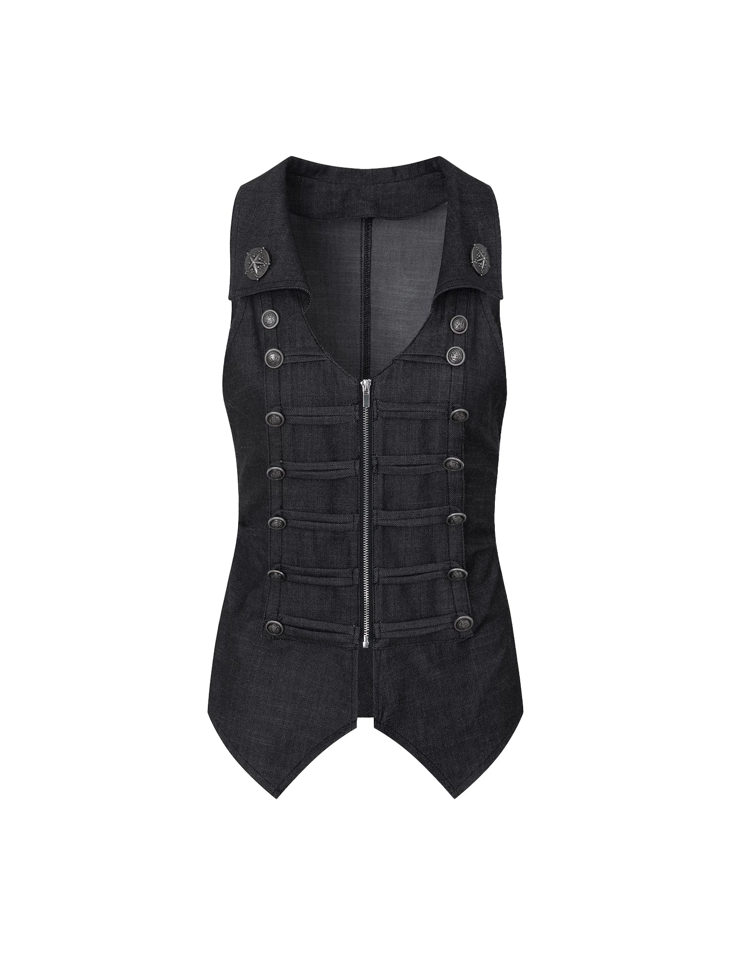DoublePunch V-neck Double-breasted Slim-fit Waist Vest
