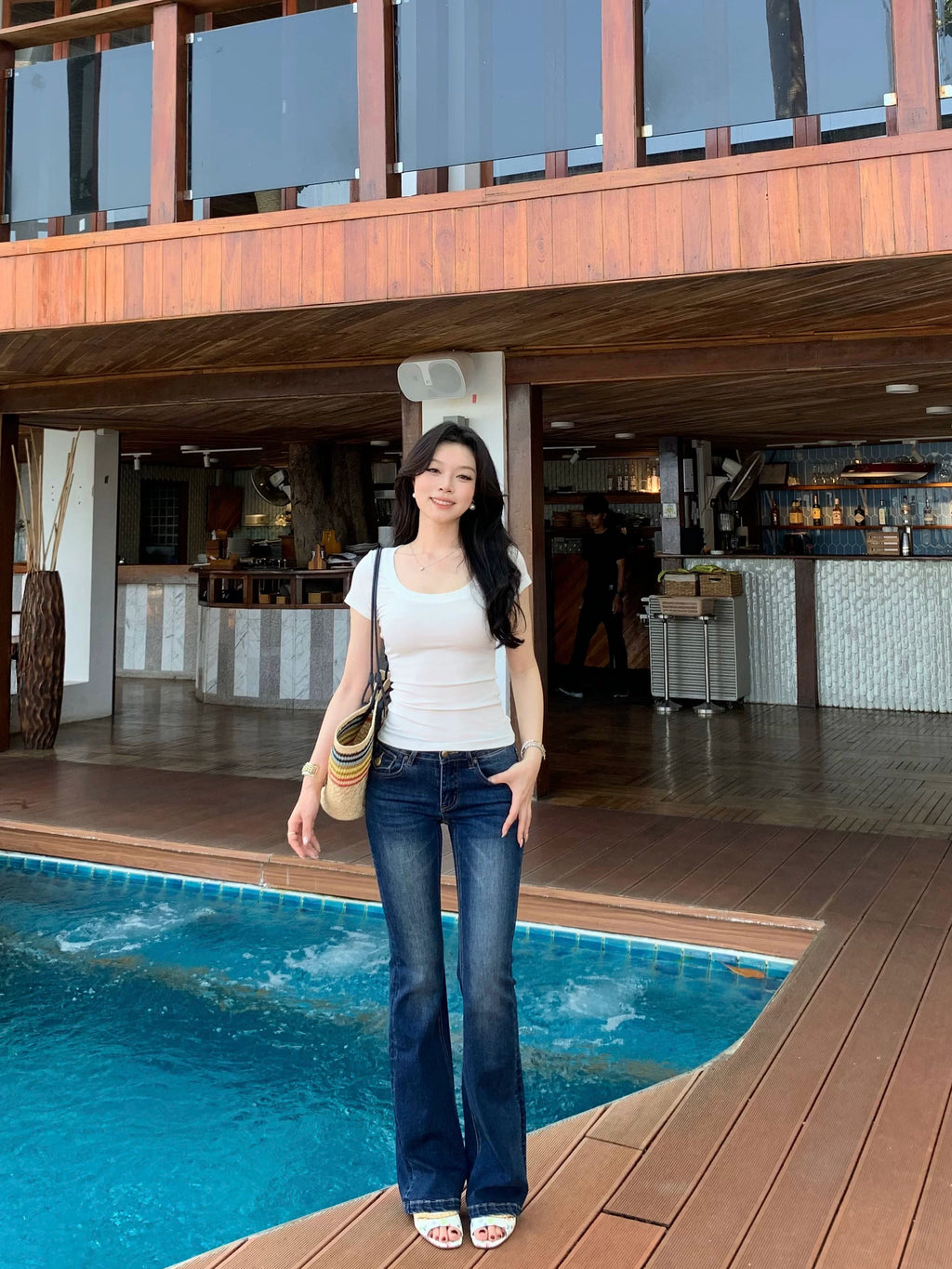 Popchee Slim Mid-rise Jeans
