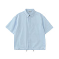 BUTTBILL Hem Elastic Cotton and Linen Short-sleeved Shirt