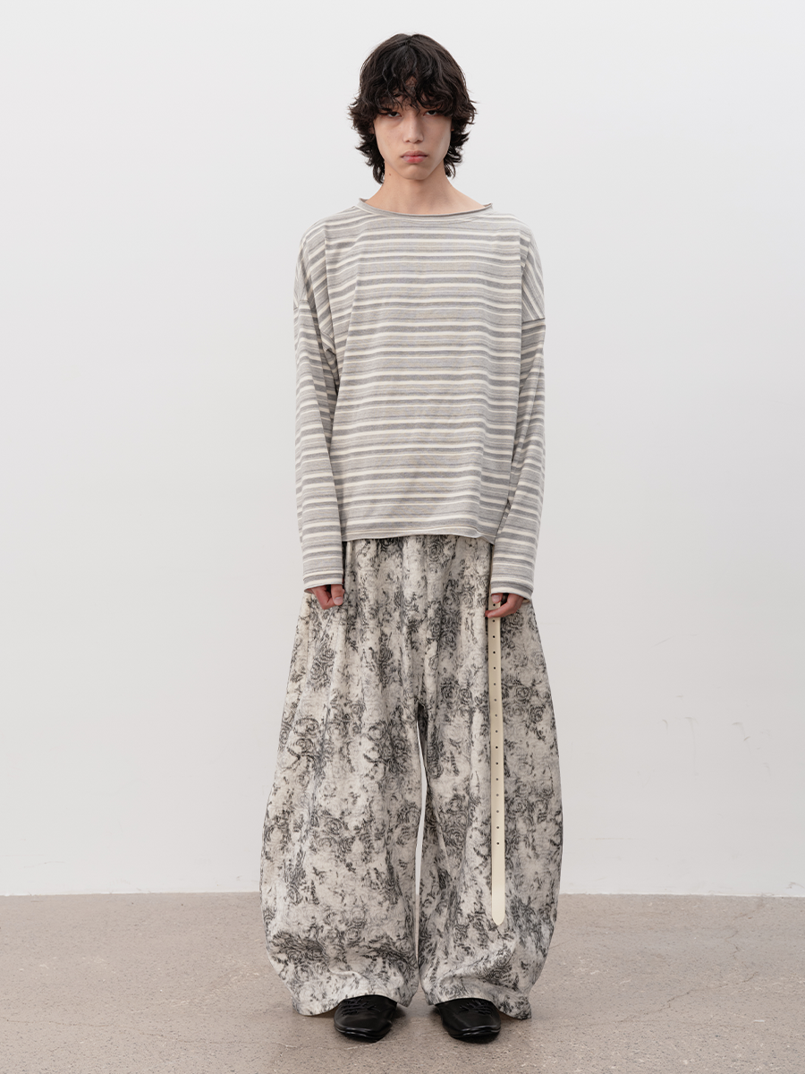 JCAESAR Casual Striped Curled Long Sleeve