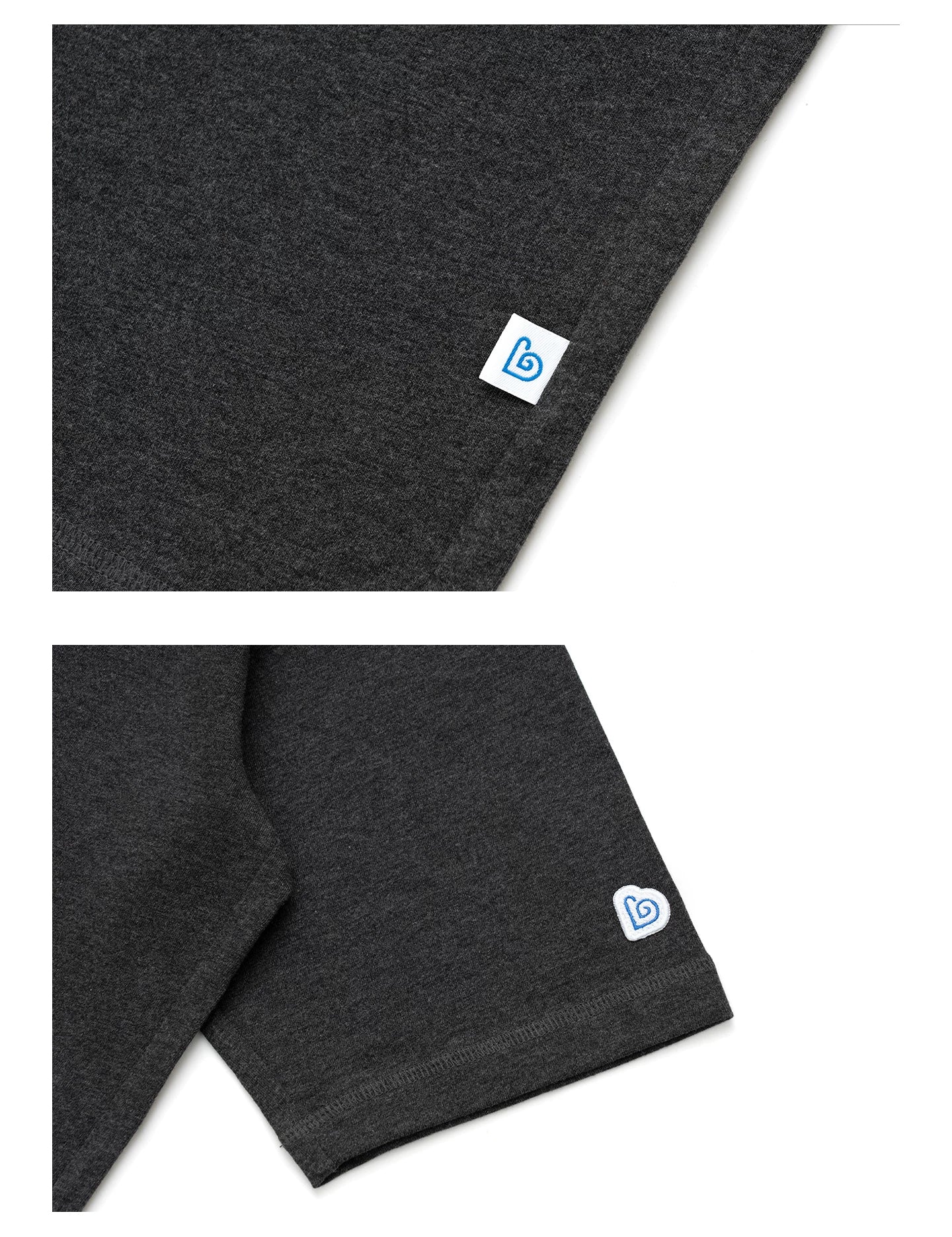 BENT IDEA Embroidery Simple Henry Collar Casual Tee
