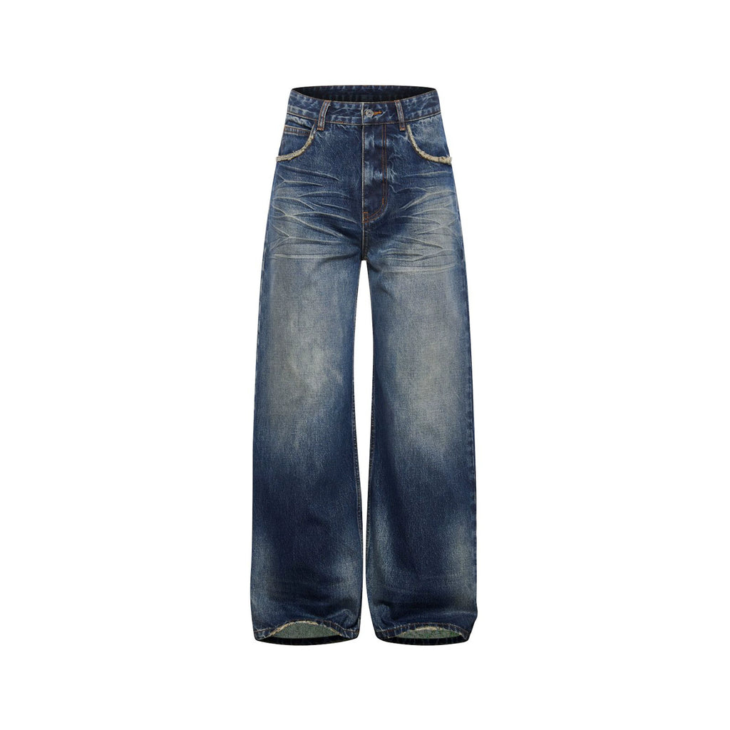 Southfish Retro Distressed Easiest for Matchstraight-leg Pants