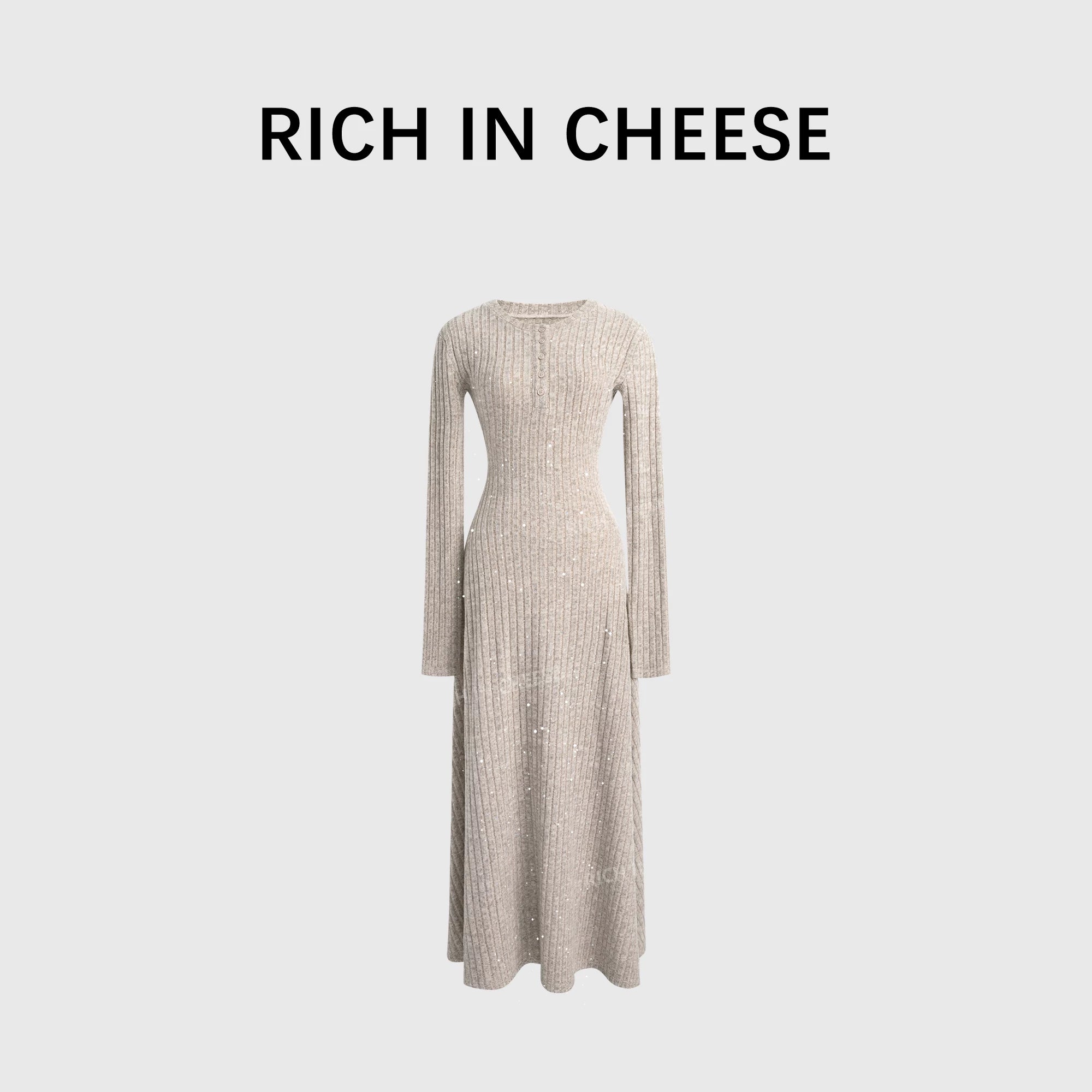 RICH IN CHEESE  Knitted Waist Dress