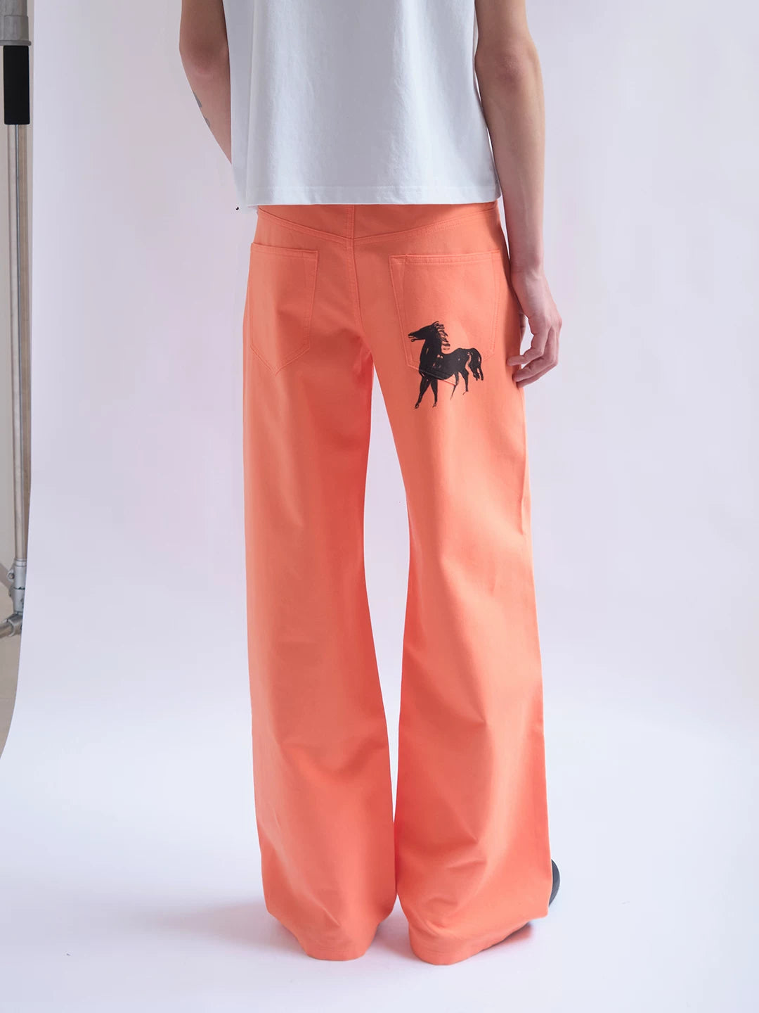 FUNKYFUN Dark Horse Print Mid-low Rise Straight-leg Slacks