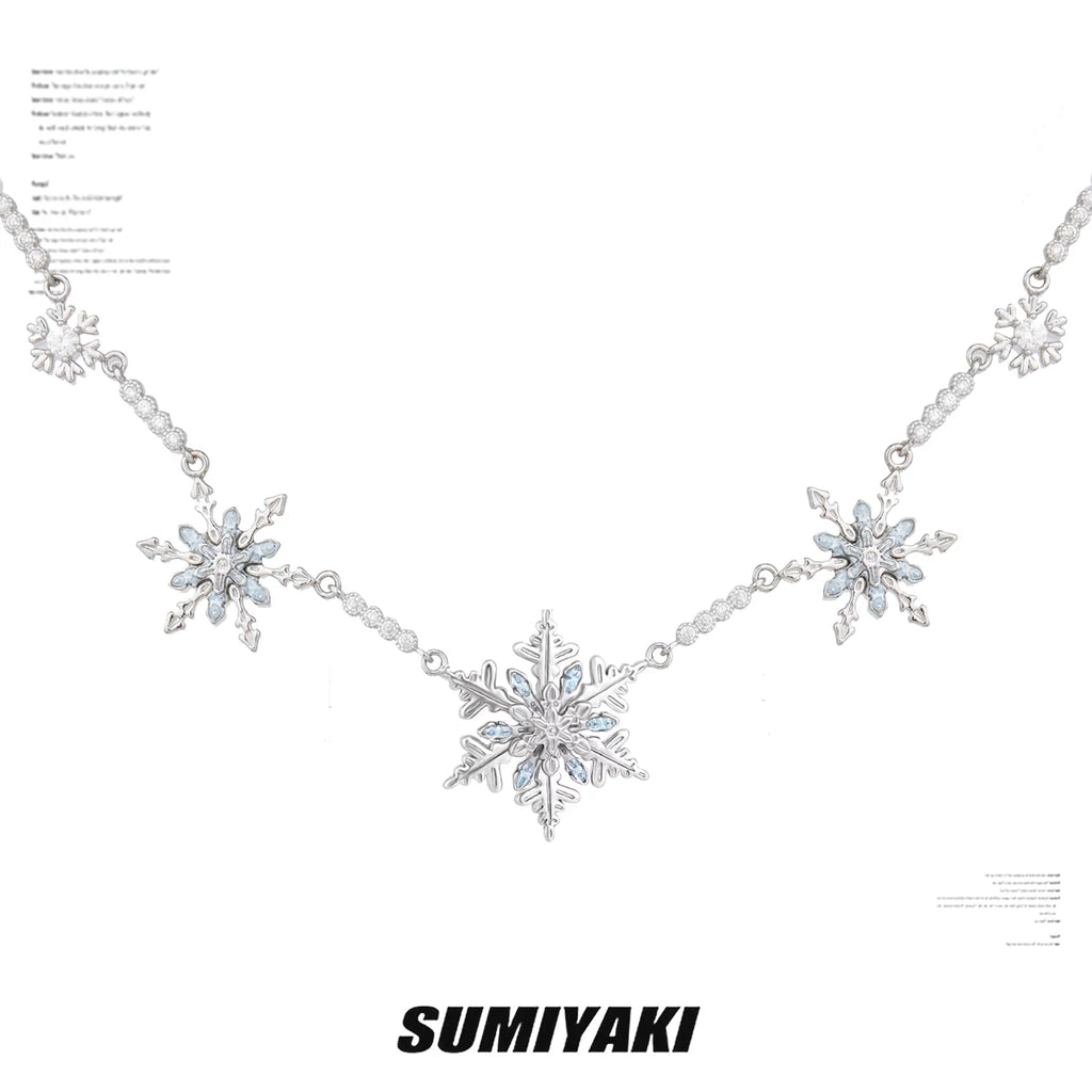 SUMIYAKI Simple Versatile Snowflake Clavicle Chain