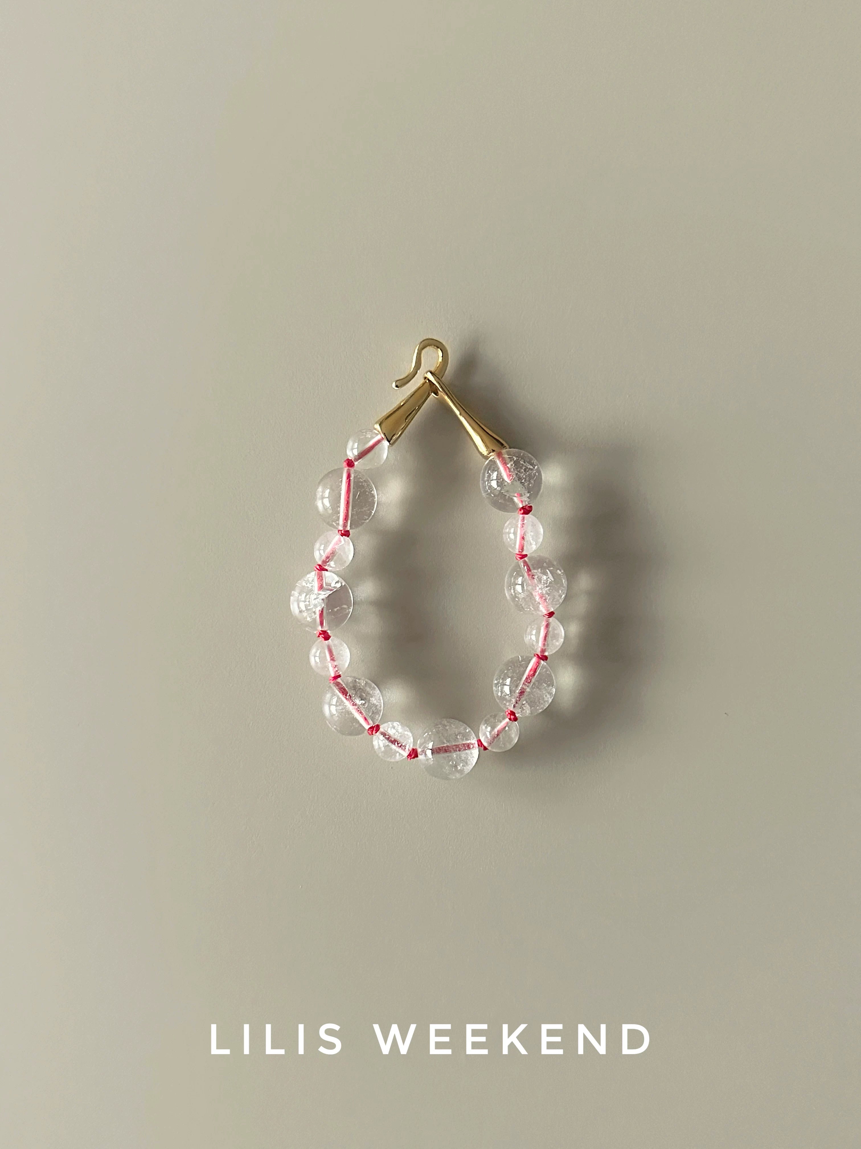 Lilis Weekend Red Rope Braided Handmade Beaded Bracelet