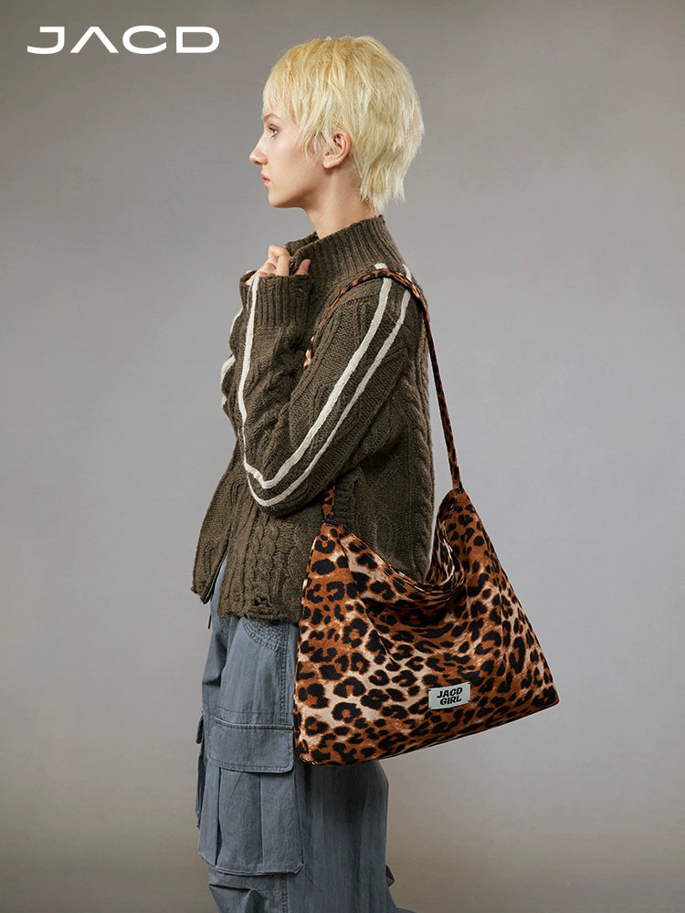 (Clearance) JACD Slack Large Capacity Leopard Print Bag