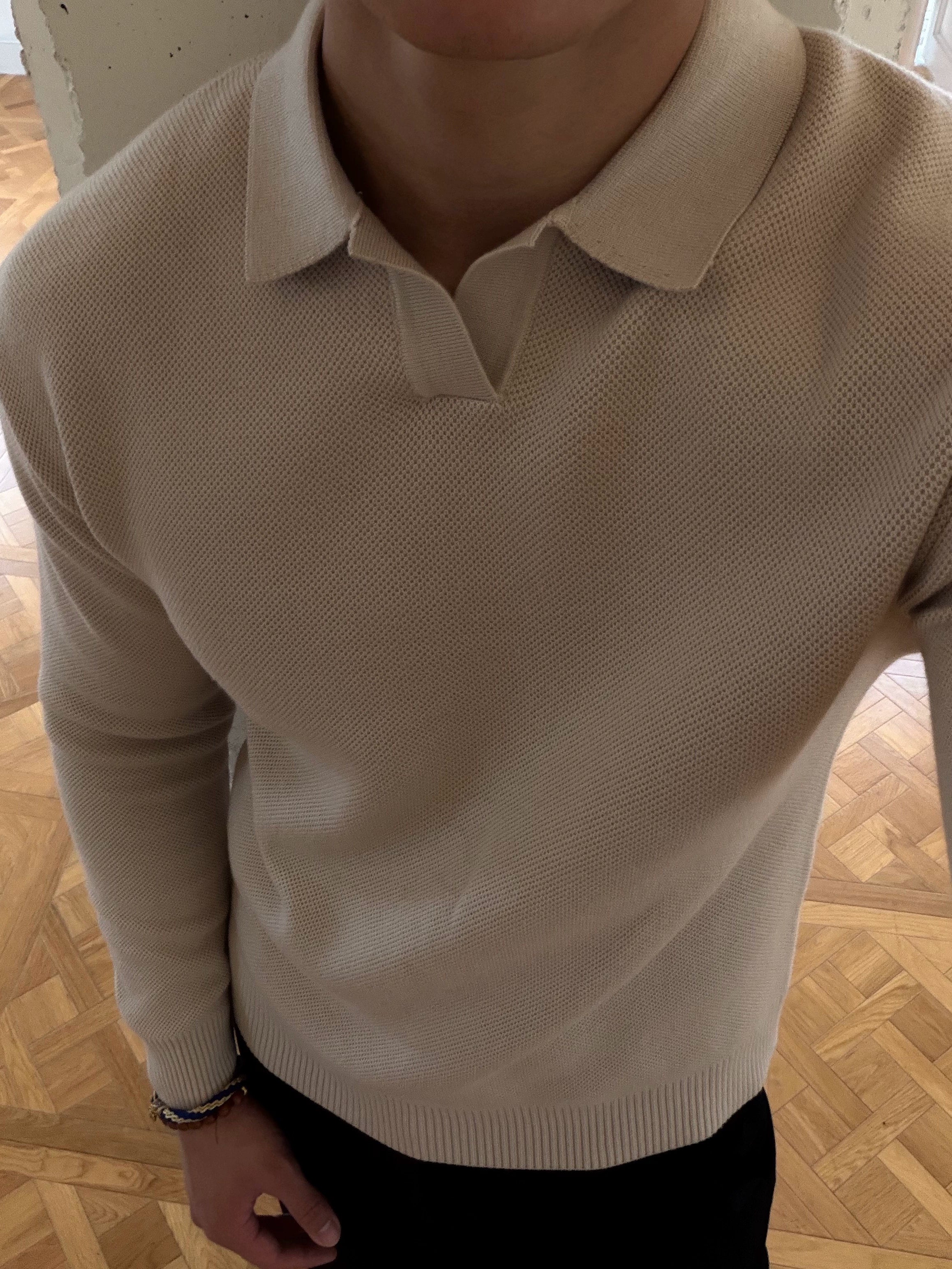 GTAL Retro Casual Long-sleeved Lapel Knitted Sweater