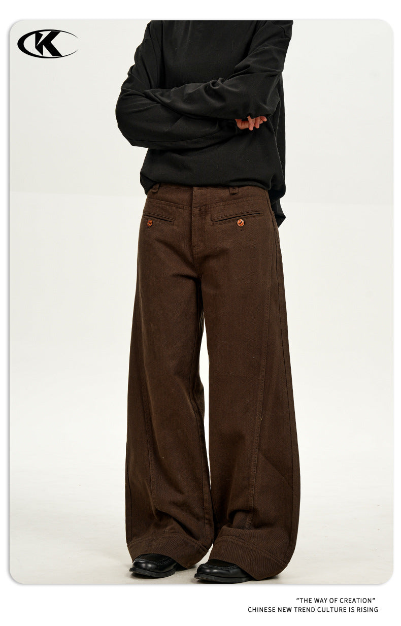 11KN Vintage Loose Wide Leg Straight Casual Pants