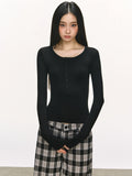 Anna Aneae Henry Collar with Bottom and Slim Long Sleeves