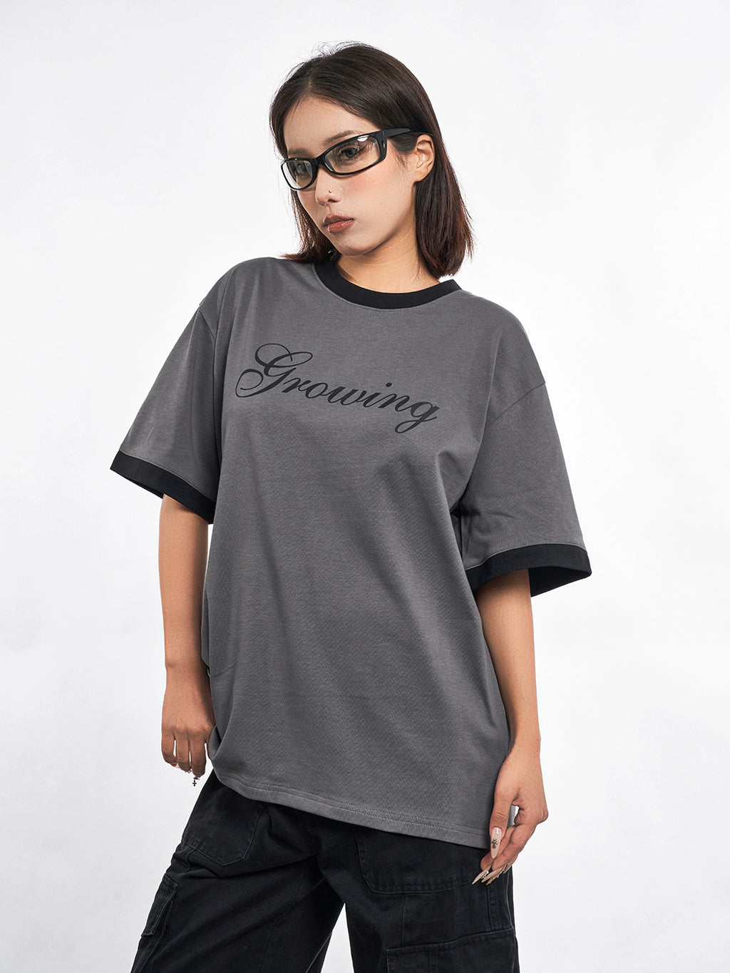 MT99 Simple Letter Printing Color Matching Tee