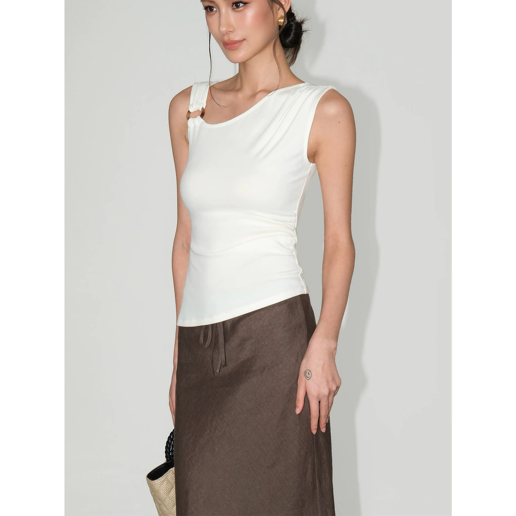 NEVA HU Slanted Shoulder Slim Fit Versatile Sling Vest