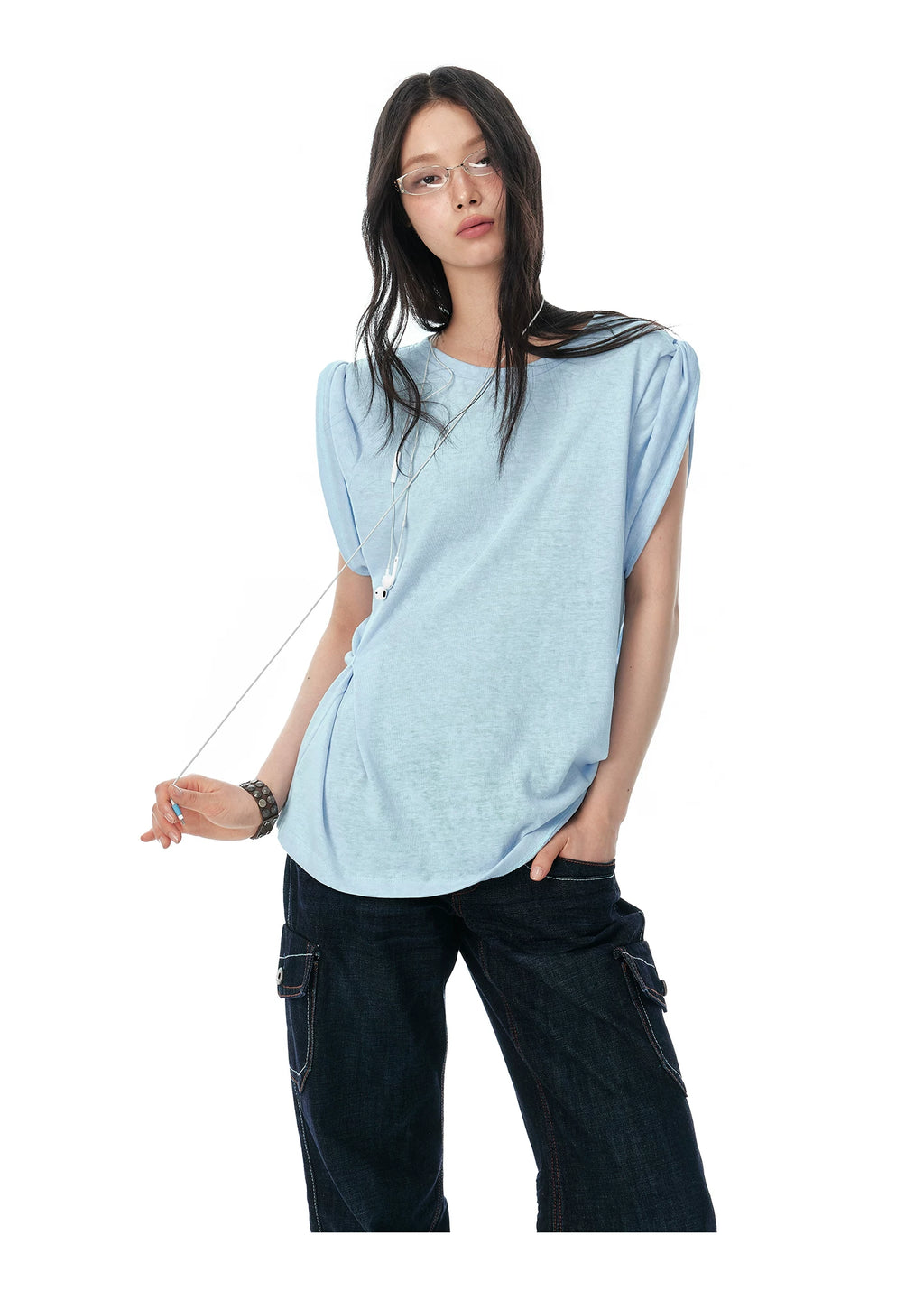 JIKOO Thin Breathable Drape Sleeveless Tee