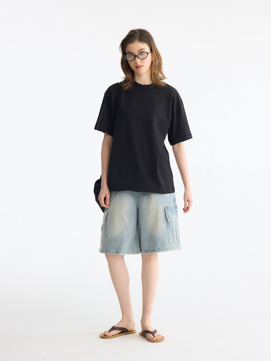 Madeinerror American Wash Loose Wide-Leg Cropped Pants