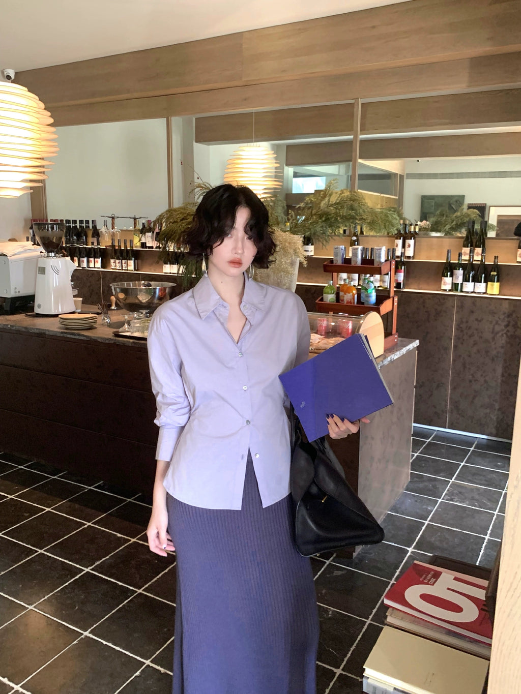 KELIFAN Hong Kong Style Retro Waist Shirt