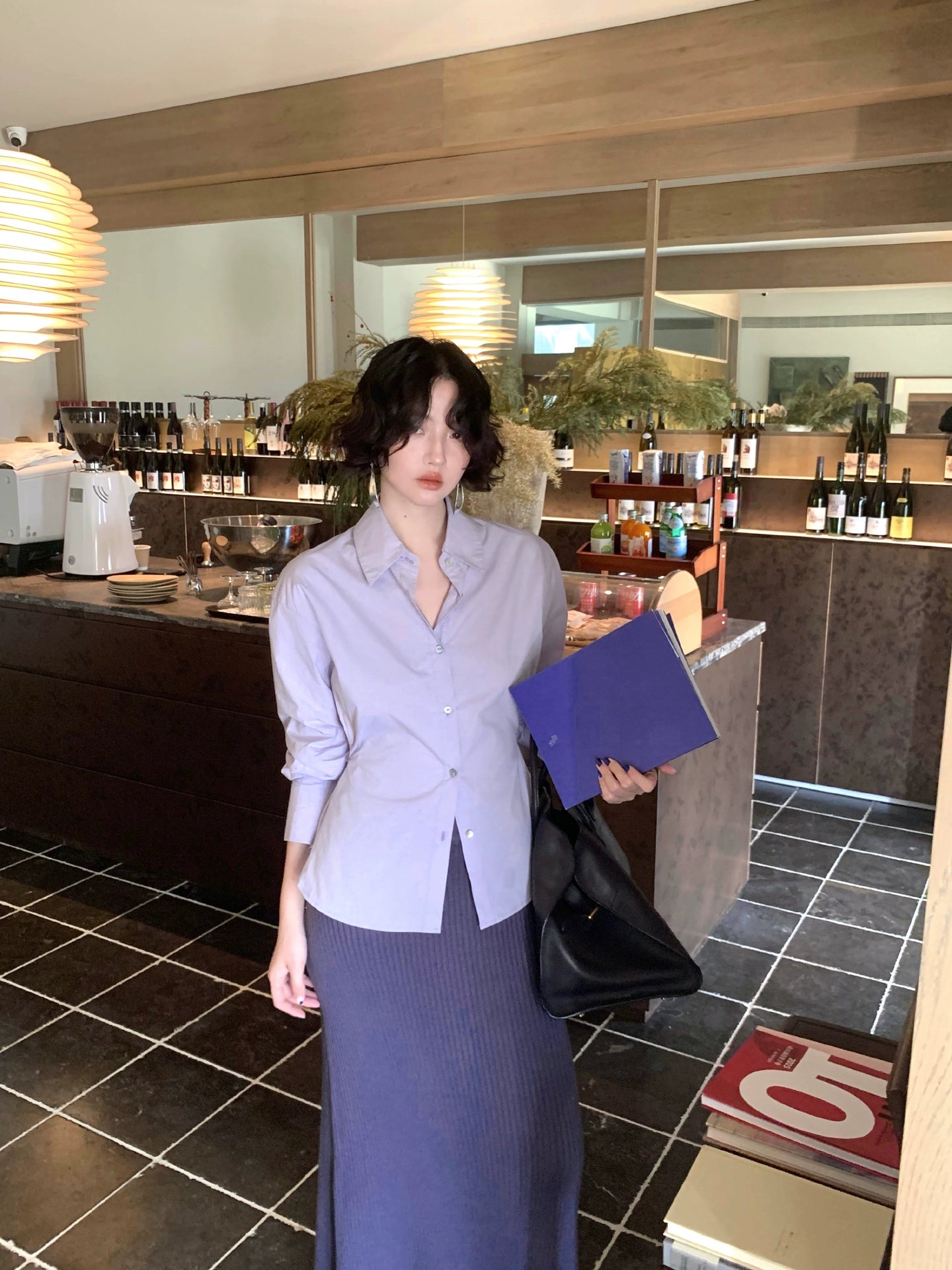 KELIFAN Hong Kong Style Retro Waist Shirt