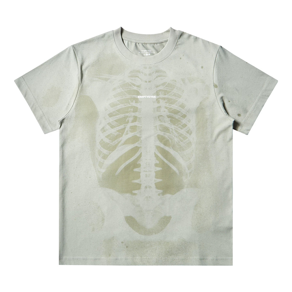 Empty Eyes Skeleton Print Casual Tee