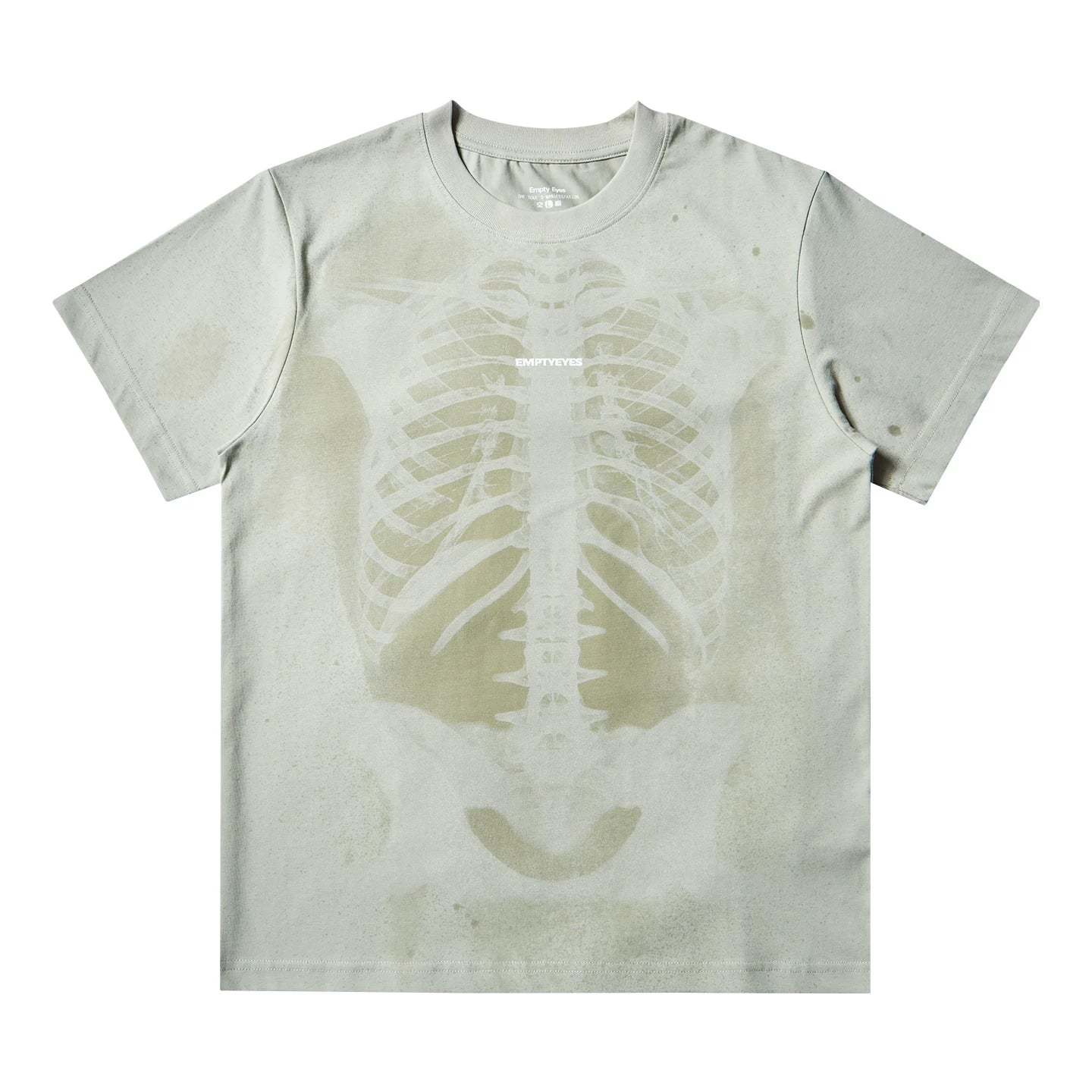 Empty Eyes Skeleton Print Casual Tee