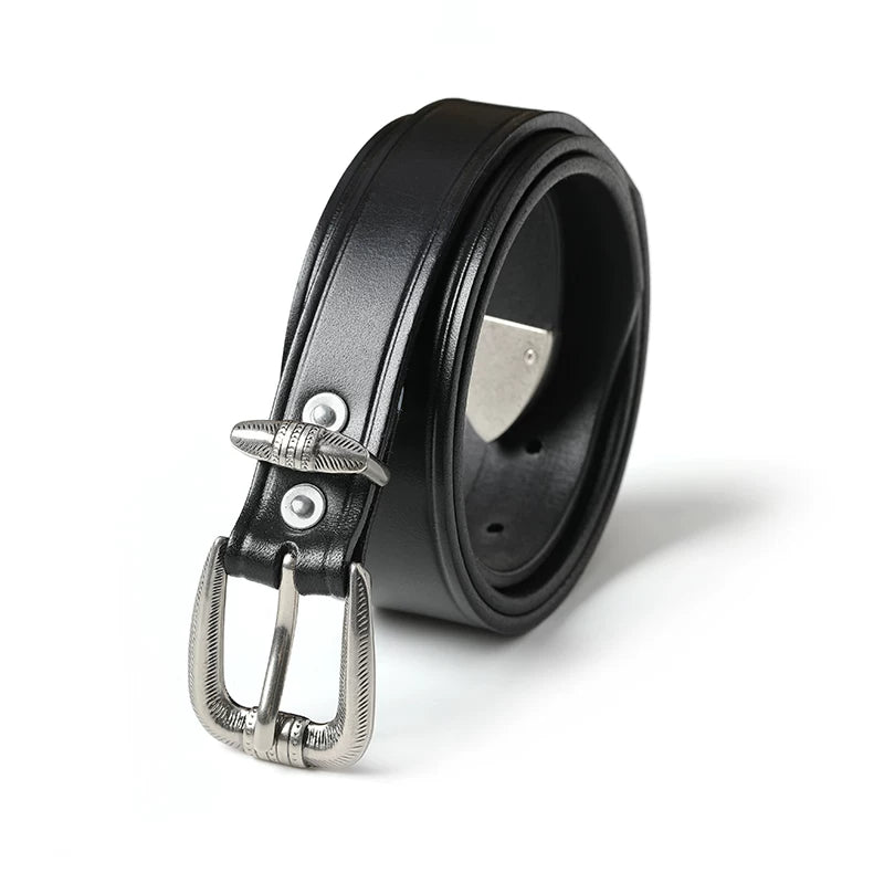 MBBCAR Vintage Versatile Casual Horseshoe-mouth Stitch Belt