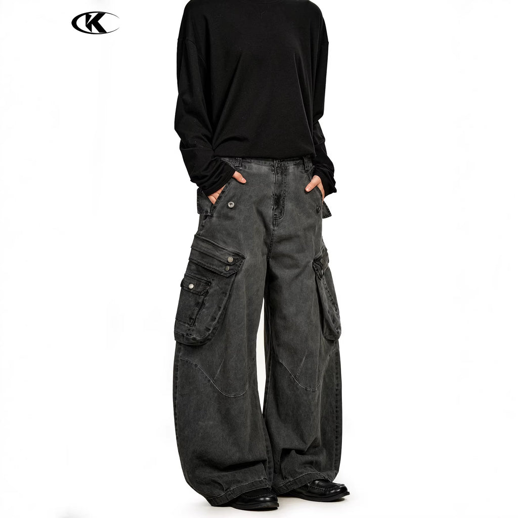 11KN Retro Loose Casual Wide-leg Scimitar Trousers