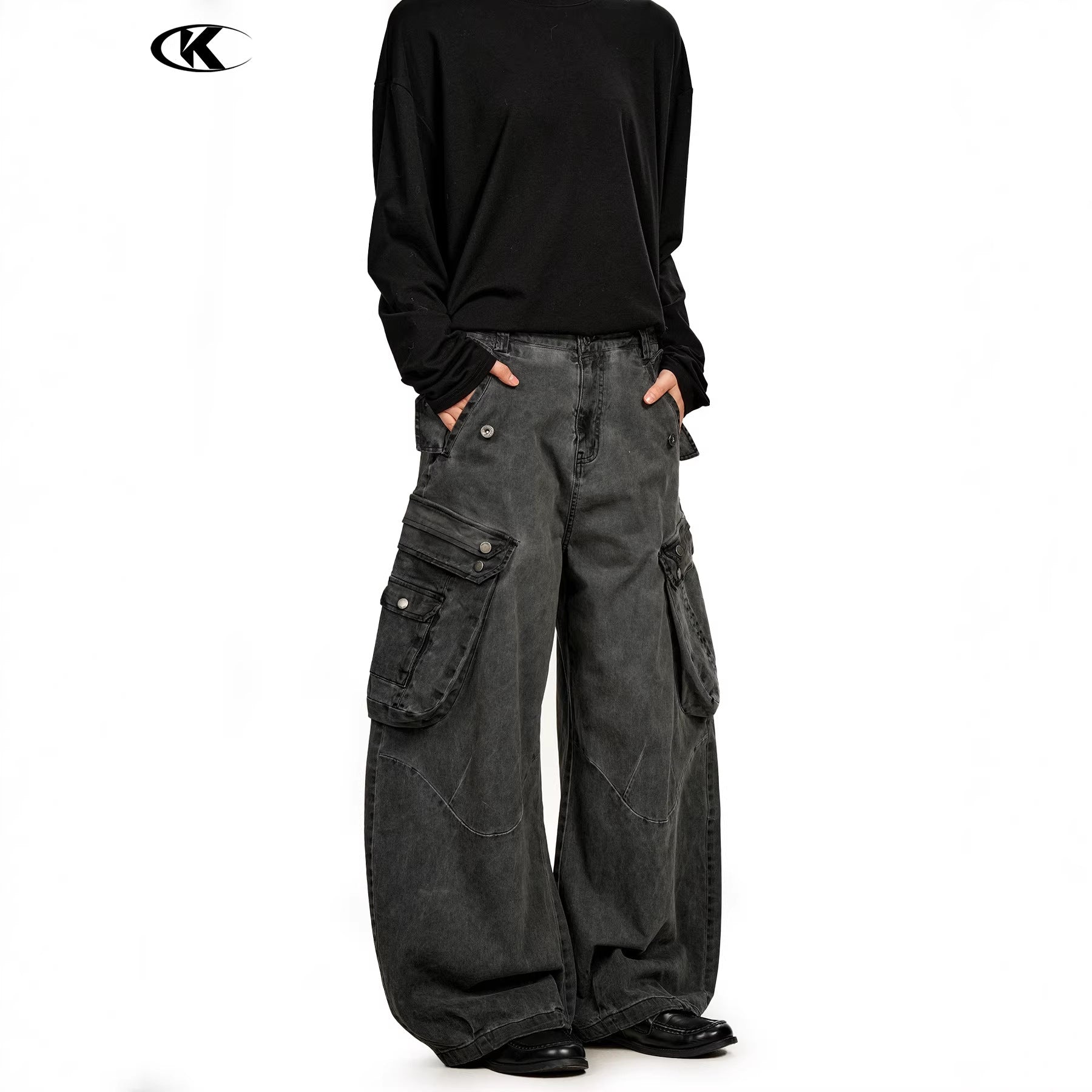 11KN Retro Loose Casual Wide-leg Scimitar Trousers