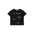 FUNKYFUN Flower Type Brand Logo Flocking Printing Tee