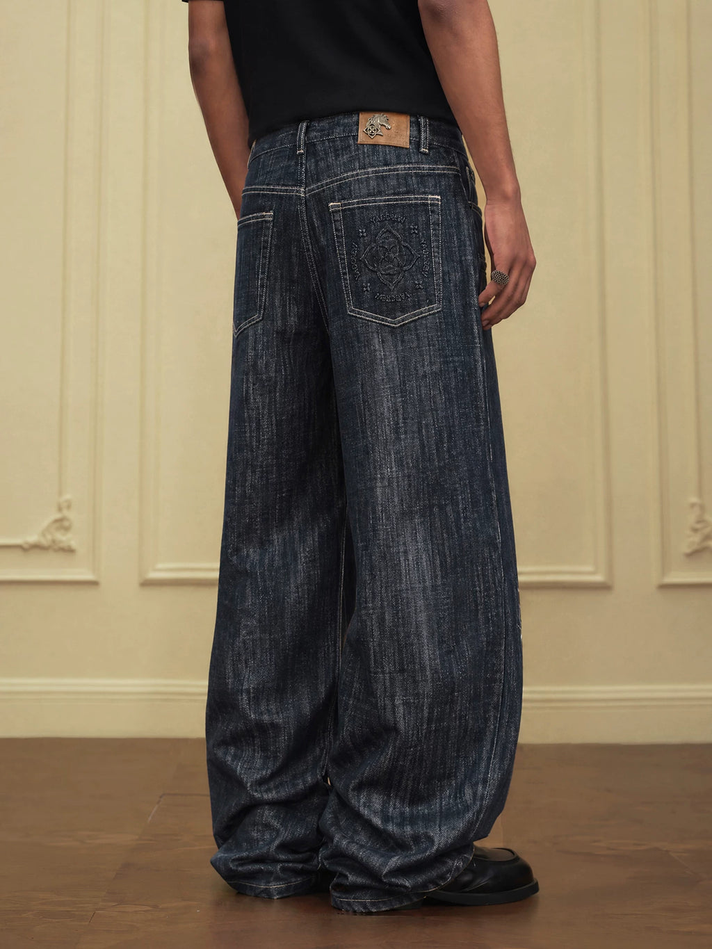 YADcrew Vintage Loose Straight Wide Leg Skinny Jeans