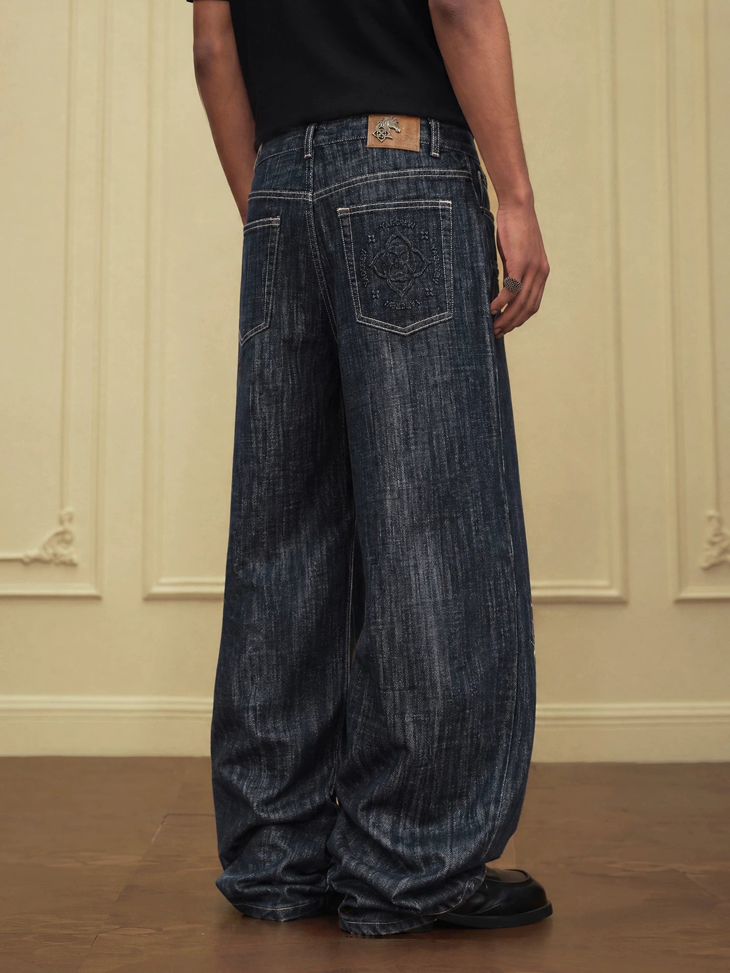 YADcrew Vintage Loose Straight Wide Leg Skinny Jeans