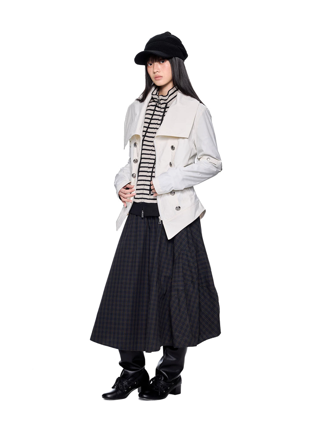 EZEK Turtleneck Metal Buckle Slim Jacket