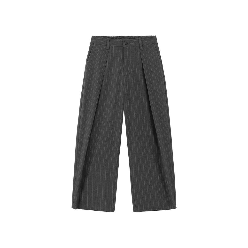 Anniehall Pinstripe Pleated Wide-leg Trousers