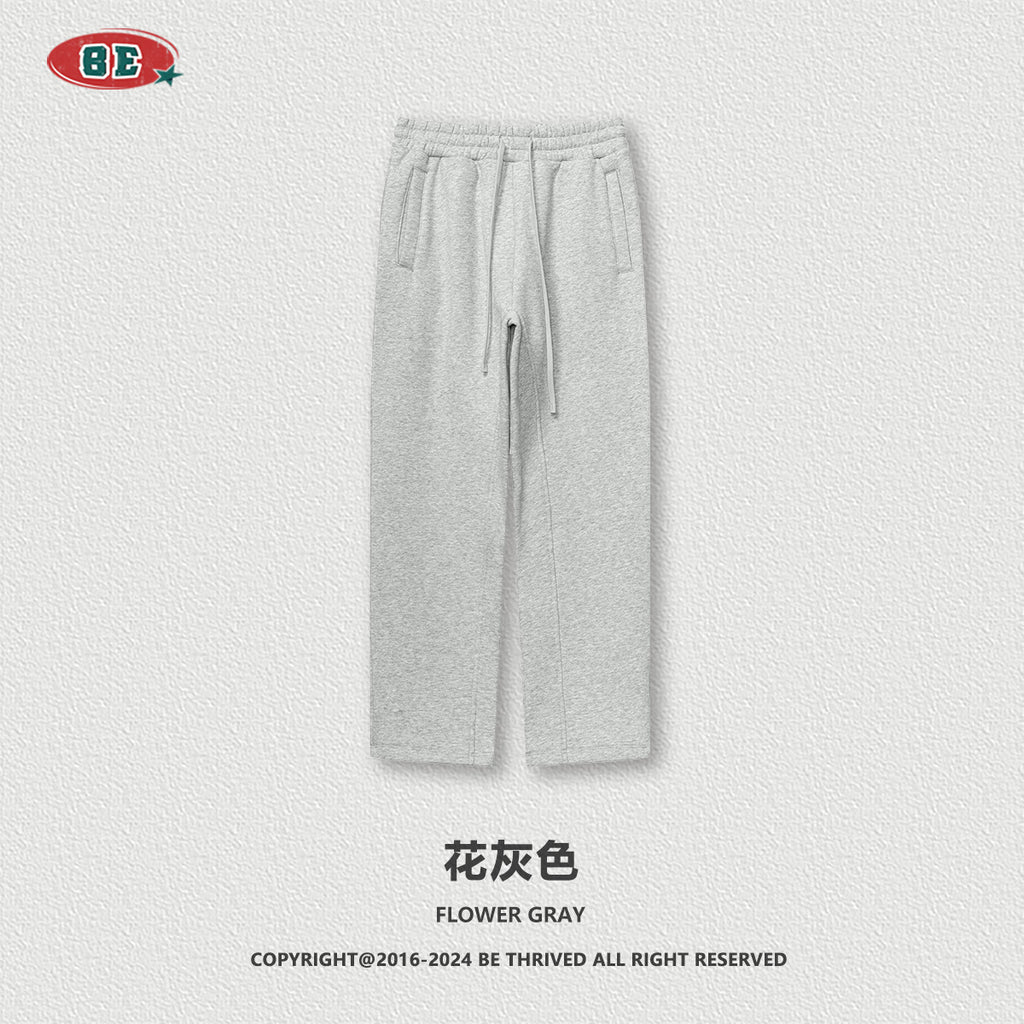 BE Thrived Clothing Loose Fleece Solid Color Zipper Hooded Sweater Casual Pants Set