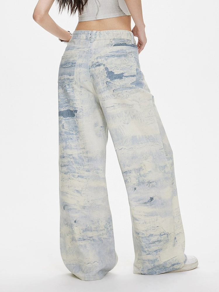 ZAVK Tie-dye Wide-leg Jeans