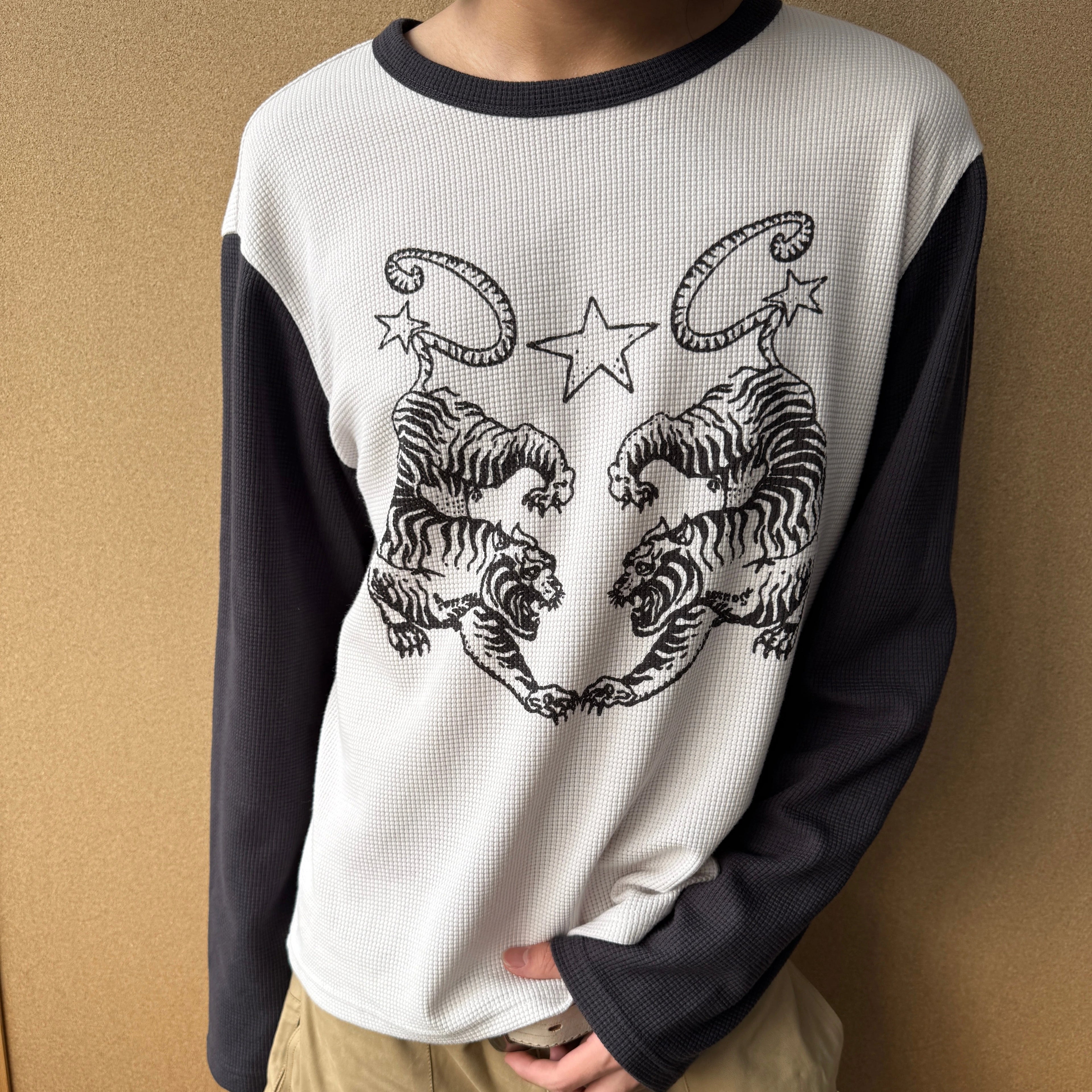InsGale Tiger Splicing Rough Sleeve Long Sleeve