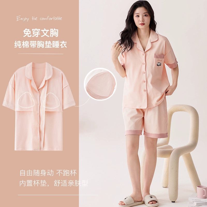 Urban Butterfly with Chest Pad Long Sleeve Three-piece Set Loungewear