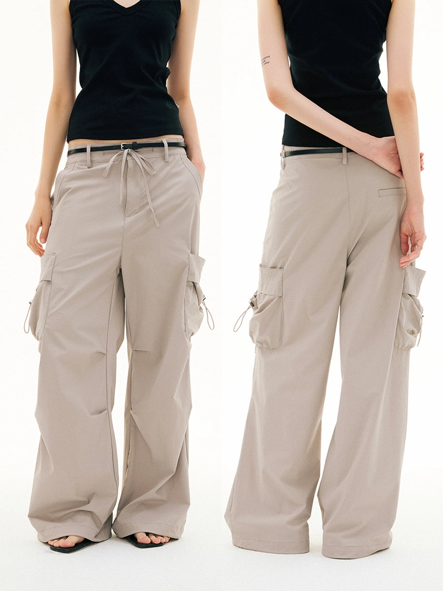FUNKYFUN Double-sided Large Pocket Tooling Straight Casual Pants