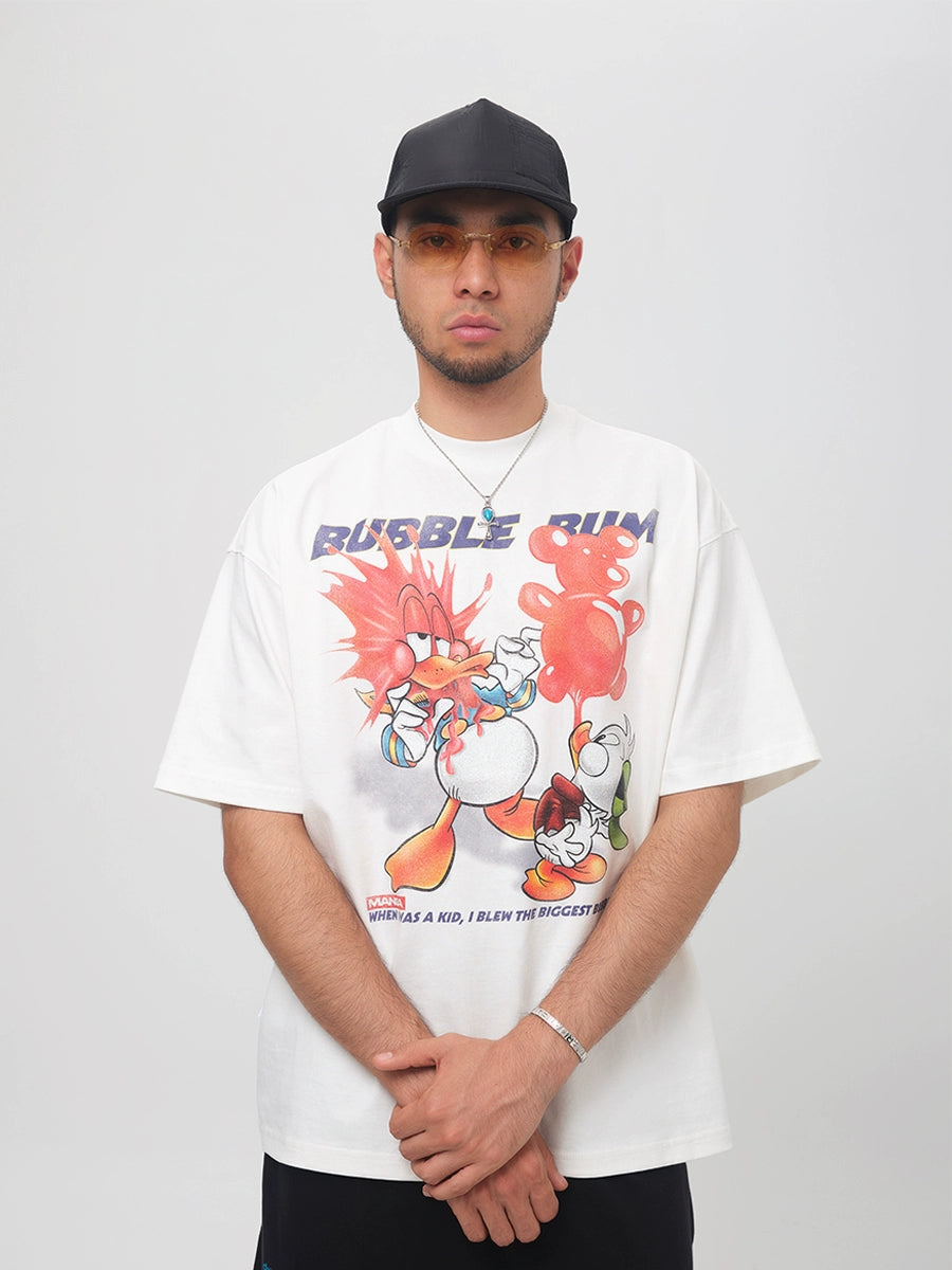 ComicTree Cartoon Bubble Gum Donald Duck Round Neck Tee