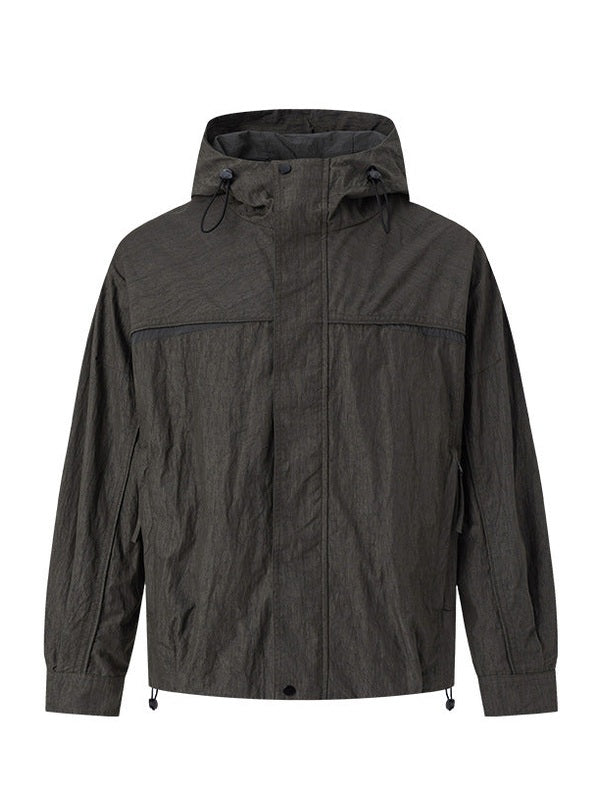 UNF Contrasting Splicing Premium Simple Hooded Jacket