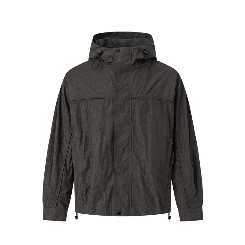 UNF Contrasting Splicing Premium Simple Hooded Jacket
