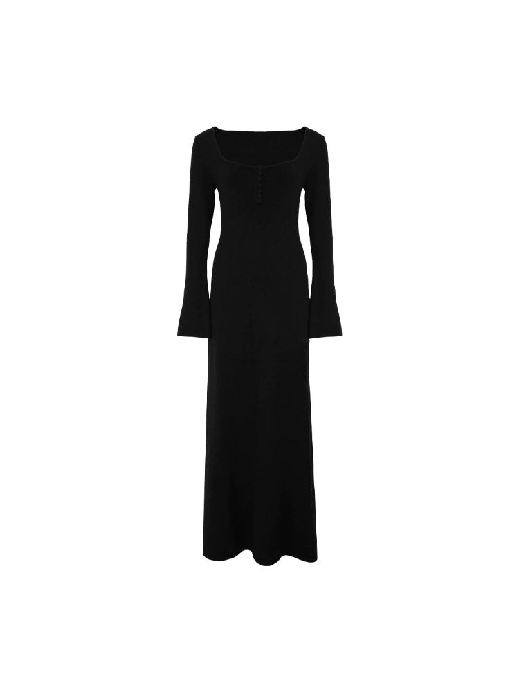 KELIFAN Retro Raccoon Velvet Long Dress