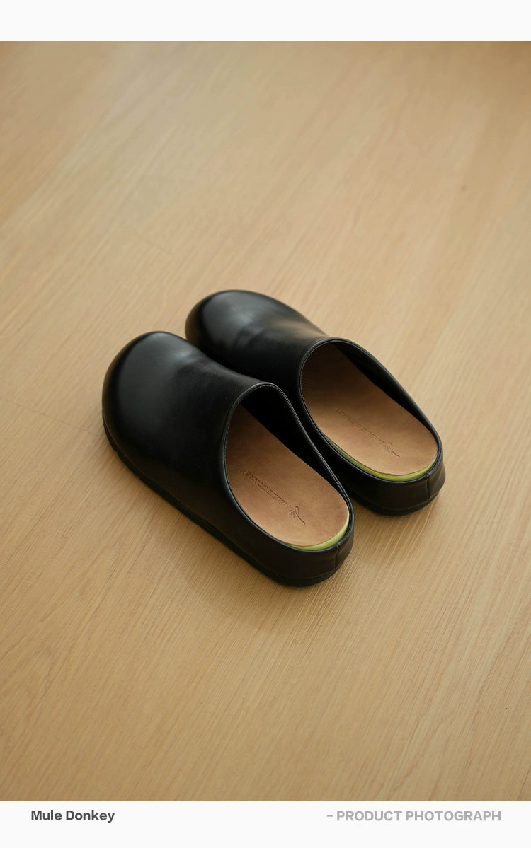 Donkey Anti-velvet Thick-soled Lazy Ugly Bag Head Half Slippers